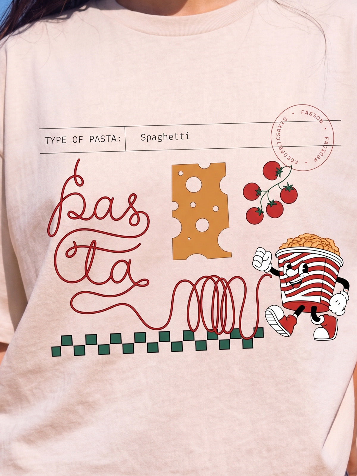 Pasta Swanwhite Oversized Graphic T-Shirt