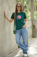 Too Smart Green Printed Regular Fit T-Shirt