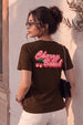 Cherry Bomb Brown Printed Regular Fit T-Shirt