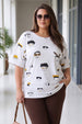 Cartoon White Plus Size T-shirt