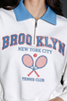 Brooklyn White Contrast Collar  Sweatshirt