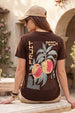 Peach Fresh Brown Printed Regular Fit T-Shirt