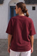 Maroon Plain Oversized T-Shirt