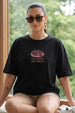 Pizza Black Oversized Graphic T-Shirt