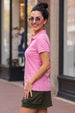 Pink Plain Cotton Regular Slim Fit Polo T-Shirt