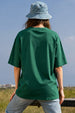 Quick Please Green Oversized Graphic T-Shirt