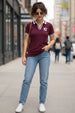 New York Maroon Regular Fit Premium Pique Lycra Polo T-Shirt