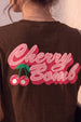 Cherry Bomb Brown Printed Regular Fit T-Shirt