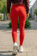Red Regular Fit Plain Legging