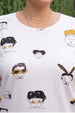 Cartoon White Plus Size T-shirt