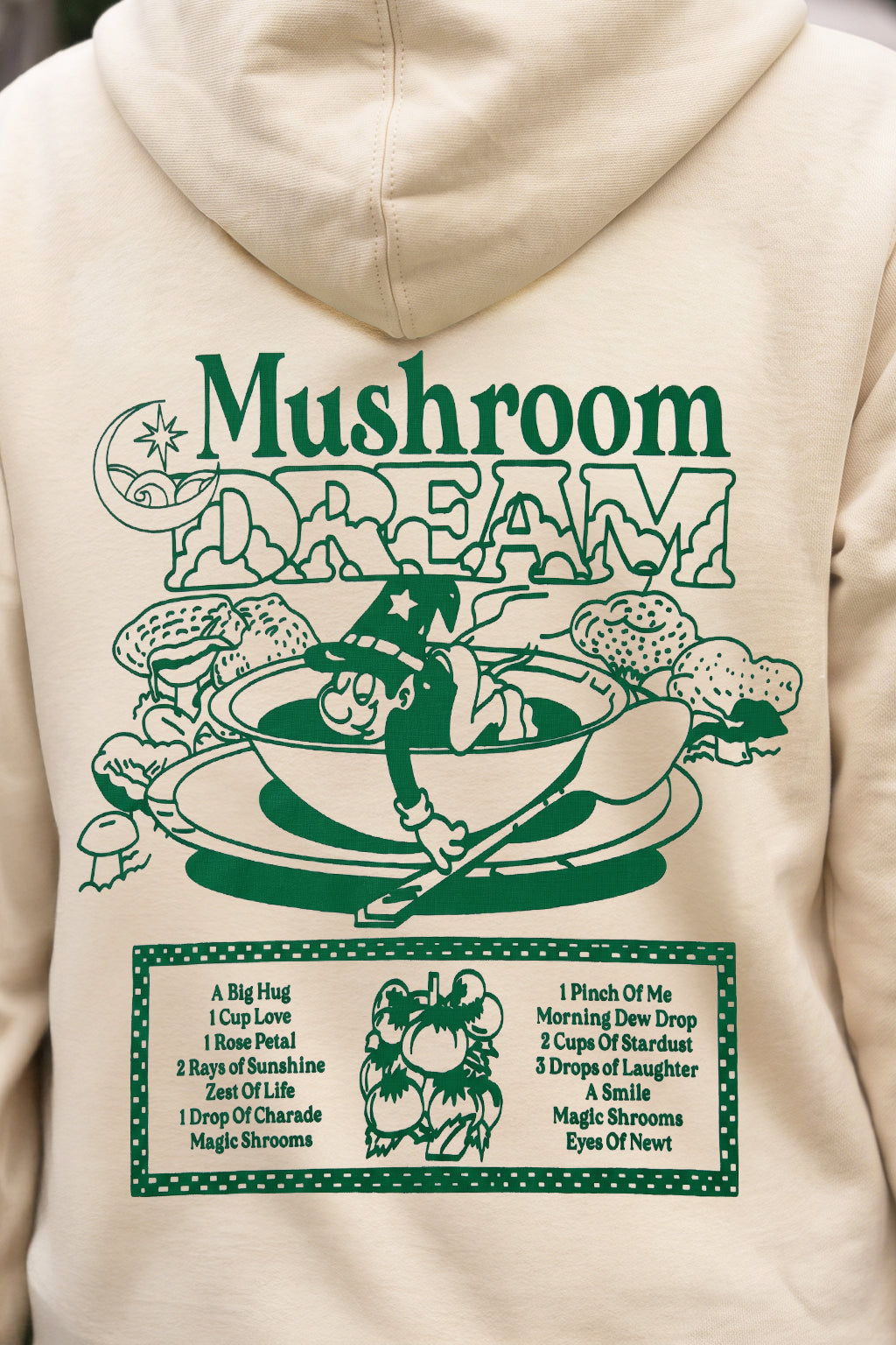 Mushroom Graphic Printed Marshmallow Regular Fit Hoodie