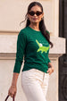 Crocodile Printed Green Full Sleeve Regular Fit T-Shirt