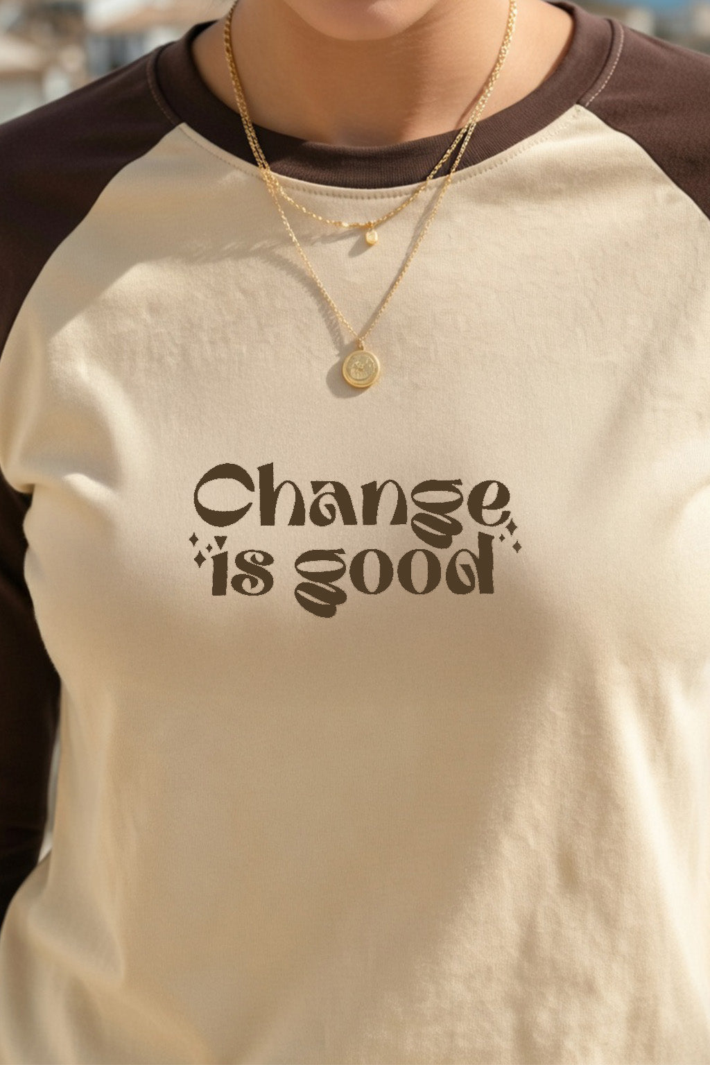 Change Is Good Raglan Printed Full Sleeve Regular Fit T-Shirt