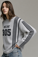 Miami Grey Flatknit Striped Sweatshirt