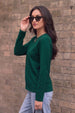 Green Plain Full Sleeve Regular Fit T-Shirt