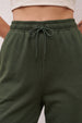 Olive Plain Wide Leg Track pant