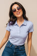 Lavender Plain Cotton Regular Slim Fit Polo T-Shirt