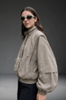 STAND COLLAR NEW BEIGE JACKET