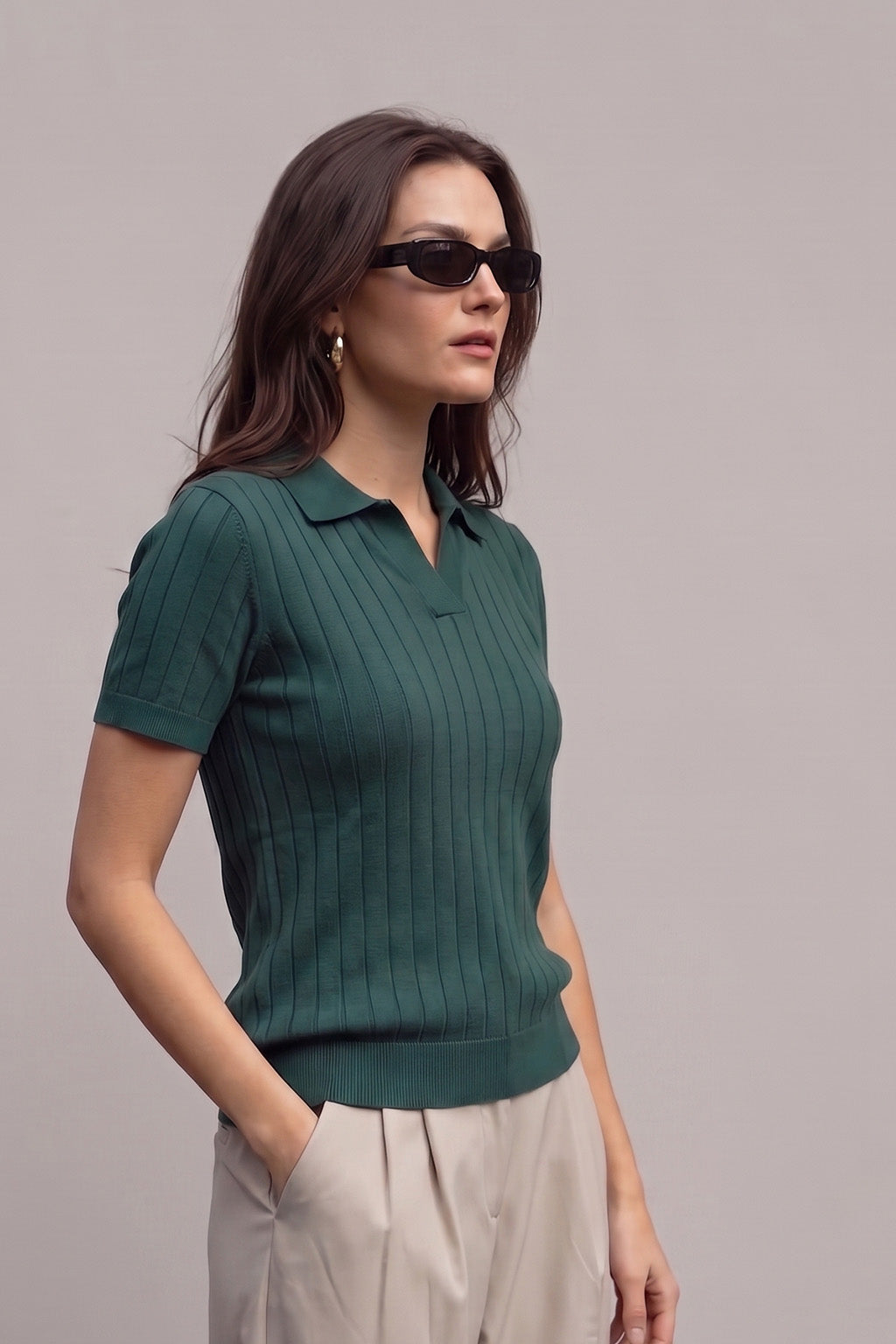 Elite Diamond Green Regular Fit Flatknit Premium Polo T-Shirt