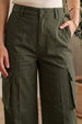 Olive Green Plain 5 Pocket Straight Fit Woven Cargo