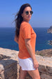 Orange Plain Regular Fit T-Shirt