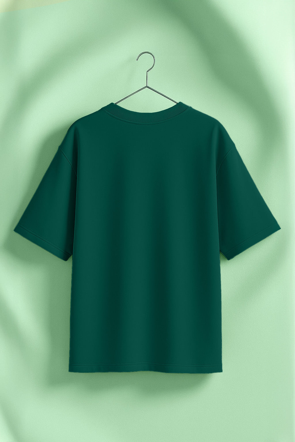 Green Plain Plus Size T-shirt