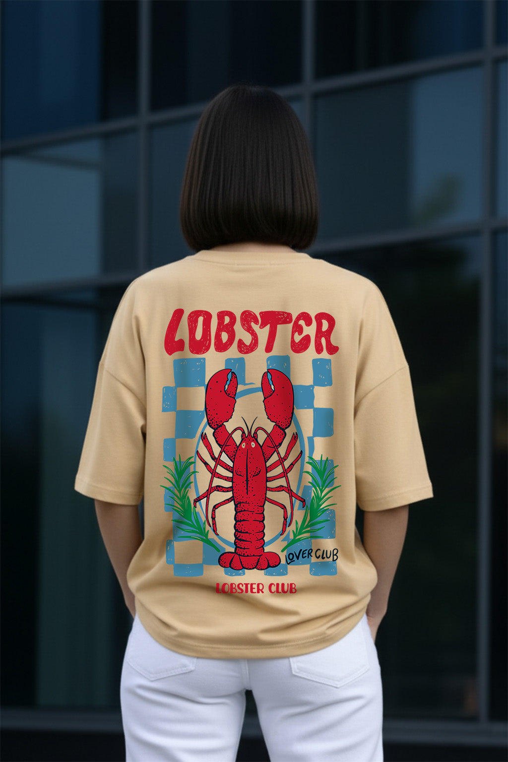 Lobster Swanwhite Oversized Printed T-Shirt