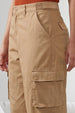 Taupe Plain 5 Pocket Straight Fit Woven Cargo