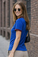 Classic Contrast Collar Blue Regular Fit Premium Pique Lycra Polo T-Shirt