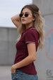 Stripe Collar Maroon Regular Fit Premium Pique Lycra Polo T-Shirt