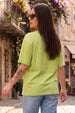 Juneberry Original Neon Green Oversized Fit Graphic T-Shirt