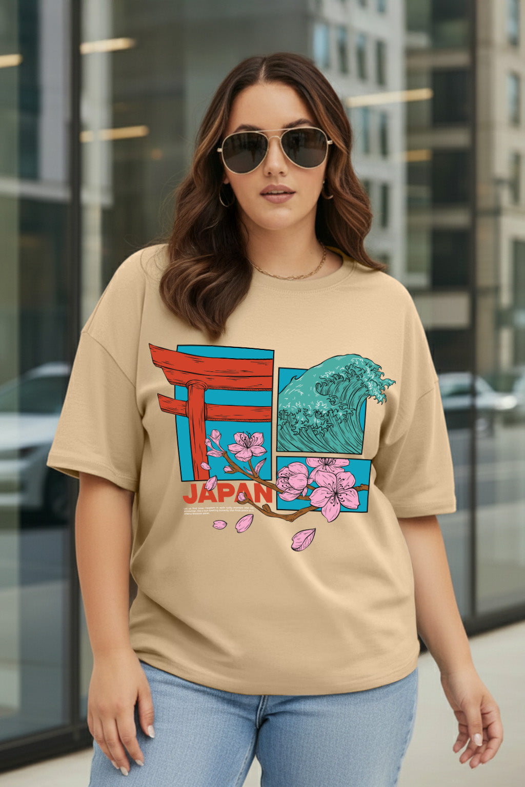Japan Swanwhite Plus Size Printed T-shirt