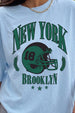 New York Brooklyn Ice Blue Oversized Graphic T-Shirt