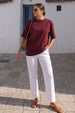 Maroon Plain Oversized T-Shirt