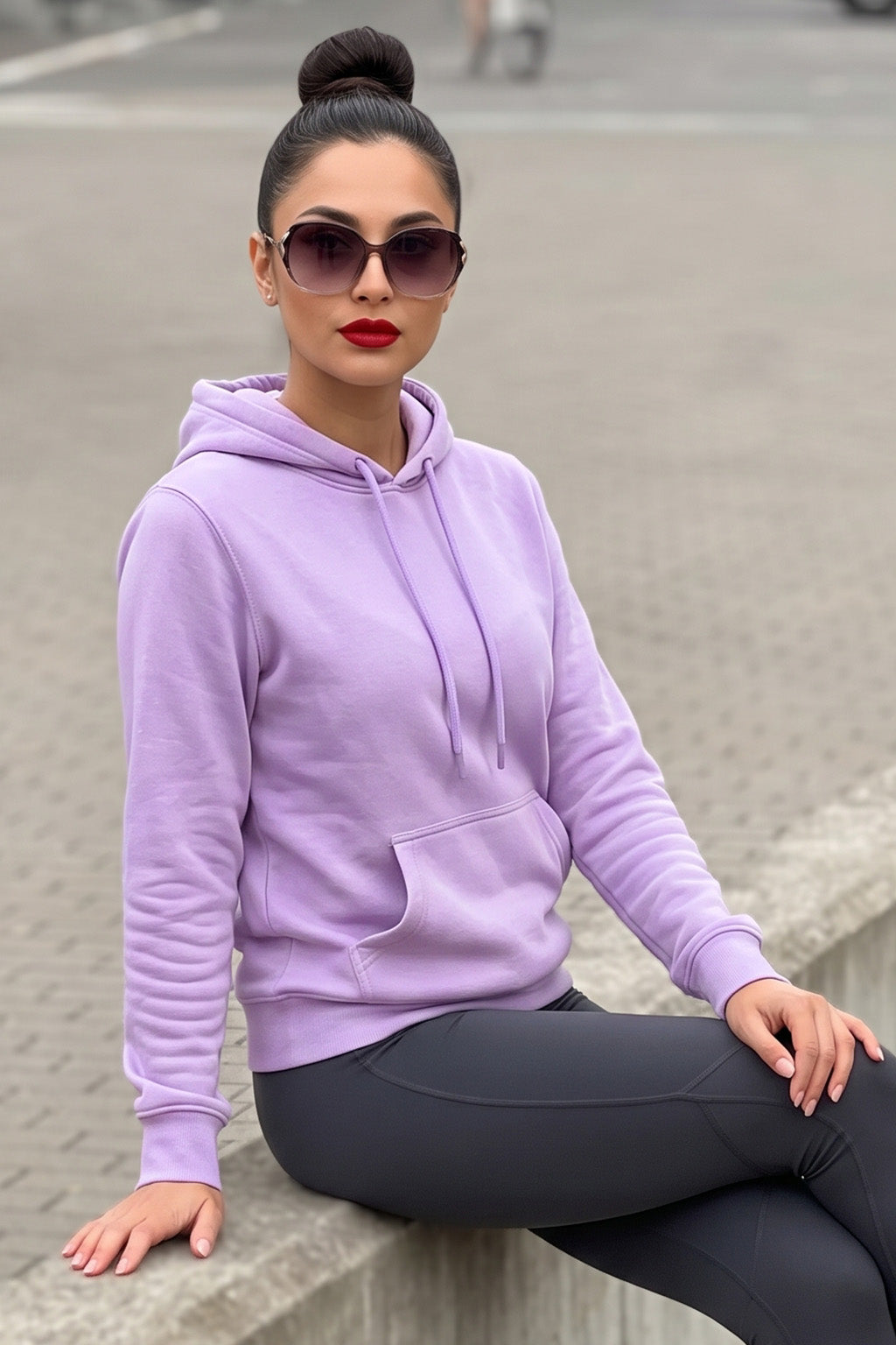 Plain Lilac Regular Fit Hoodie