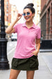 Pink Plain Cotton Regular Slim Fit Polo T-Shirt