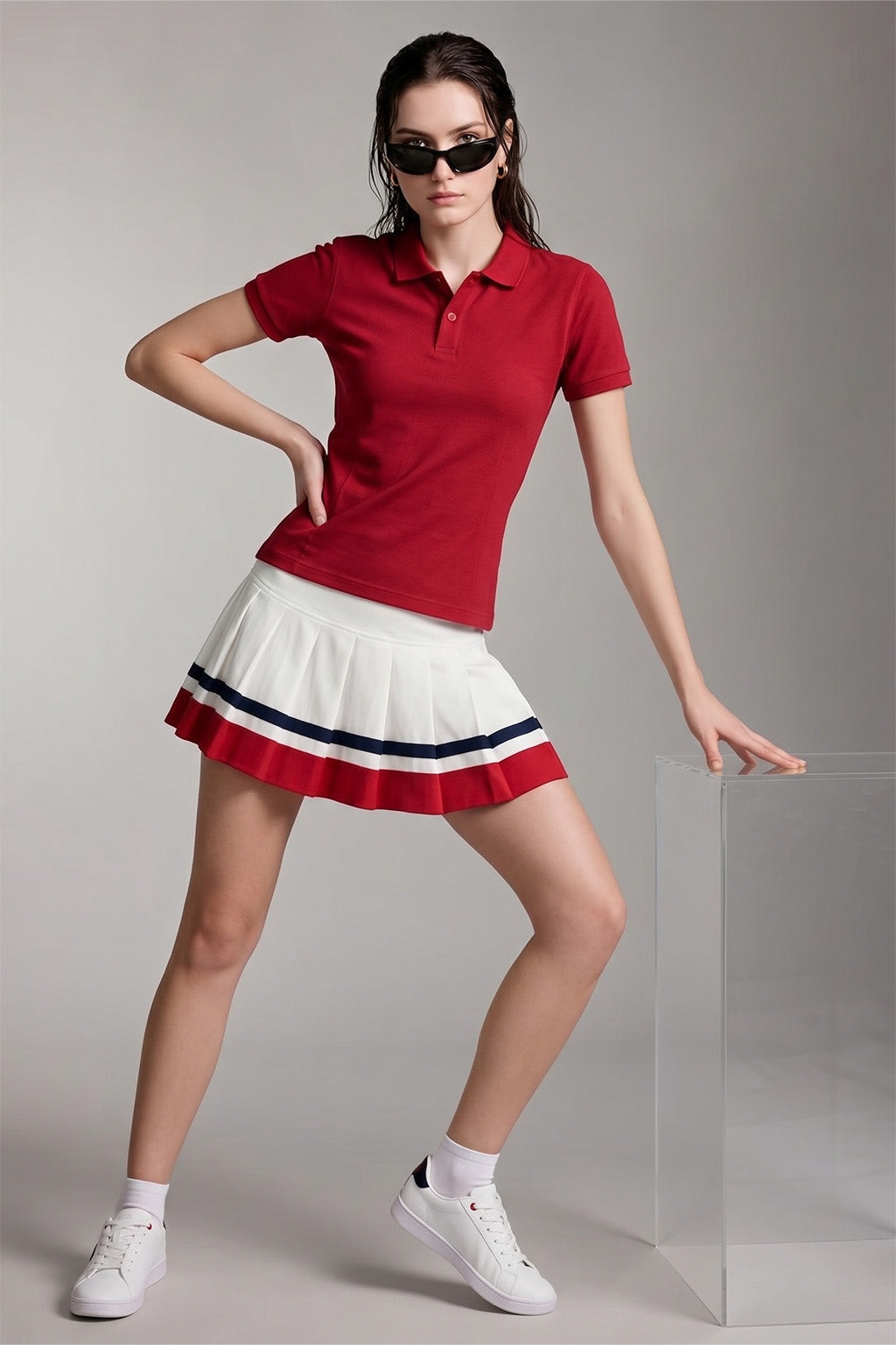 Red Plain Cotton Regular Slim Fit Polo T-Shirt