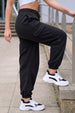 Black Solid Baggy Fit Cargo Jogger