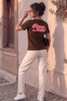 Cherry Bomb Brown Printed Regular Fit T-Shirt