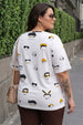 Cartoon White Plus Size T-shirt