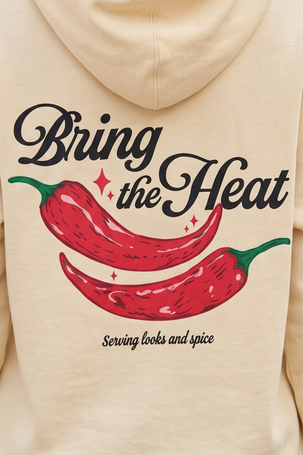 Bring The Heat Marshmallow Oversized Printed Hoodie