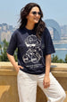 Break Rules Navy Graphic Printed Oversized T-Shirt