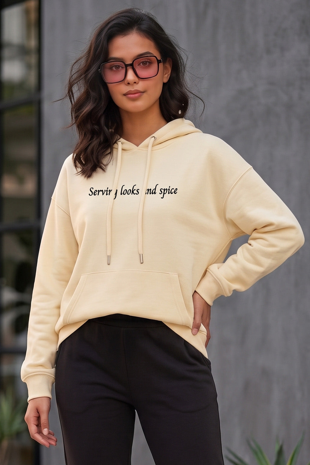Bring The Heat Marshmallow Oversized Printed Hoodie