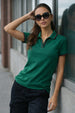 Stripe Collar Green Regular Fit Premium Pique Lycra Polo T-Shirt