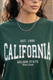 California Green Oversized Typographic T-Shirt
