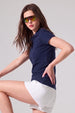 Navy Plain Cotton Regular Slim Fit Polo T-Shirt