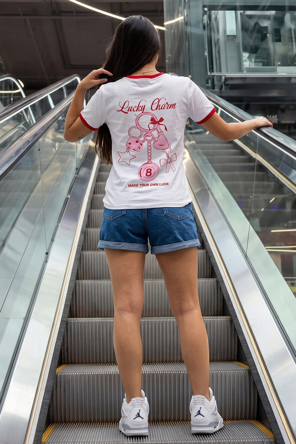 Lucky Charm White Printed Regular Fit T-Shirt