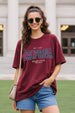 California Maroon Oversized Typographic T-Shirt