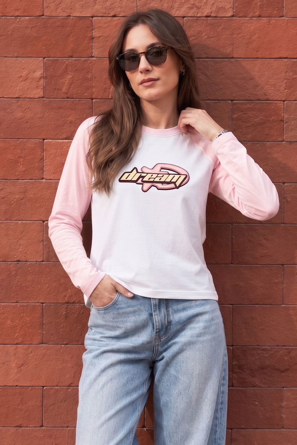 Dream  Raglan Printed Full Sleeve Regular Fit T-Shirt