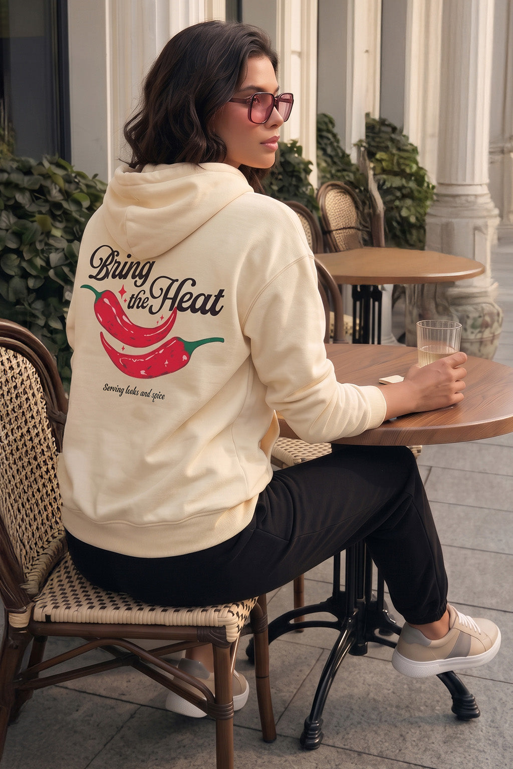 Bring The Heat Marshmallow Oversized Printed Hoodie